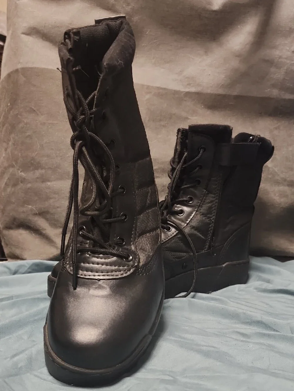 Black Men's Tactical Lace-Up Boots